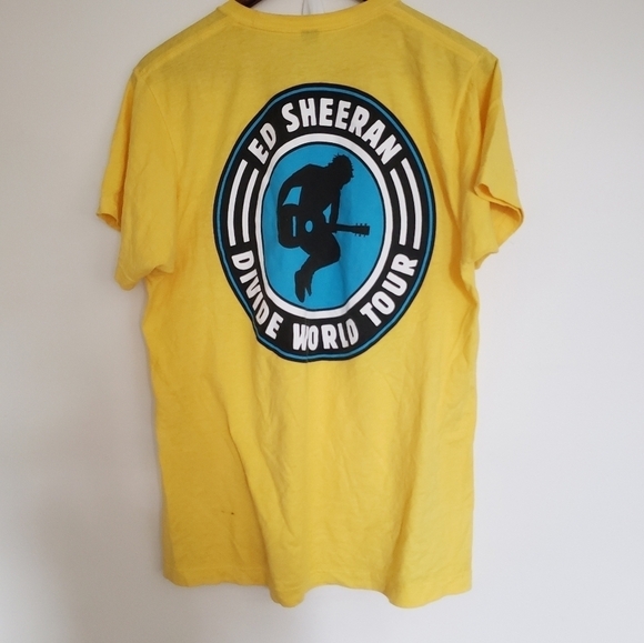 Ed Sheeran Divide World Tour T-Shirt Yellow Sz Med - Picture 4 of 9